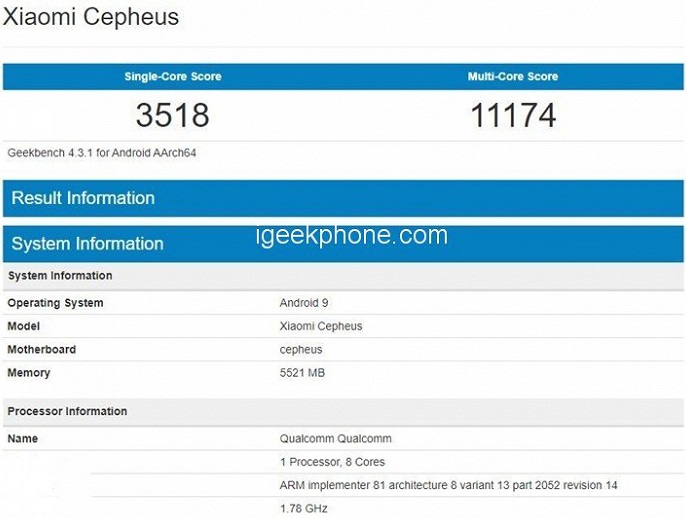 Xiaomi Mi 9 обогнал Samsung Galaxy S10 Plus в Geekbench