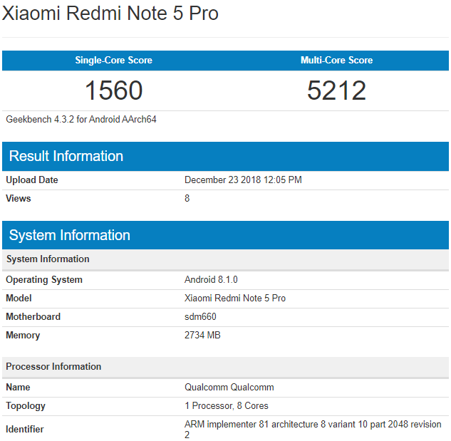 Xiaomi Redmi Note 5 Pro может получить конфигурацию со Snapdragon 660