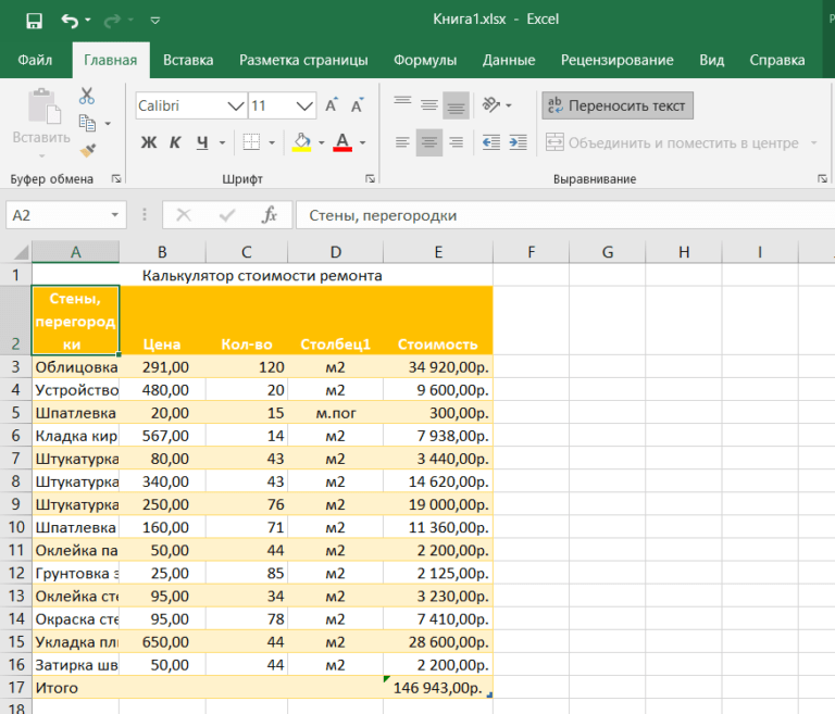 Форматирование текста в ячейке в excel